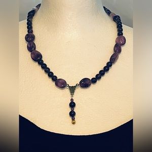 18” Sincerely Southwest Polished Mixed Beaded Gems Purple Toggle Clasp Necklace